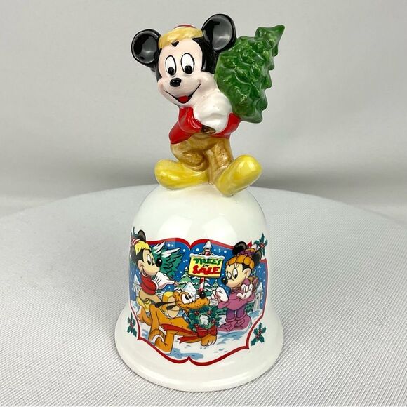 Schmid Mickey Mouse Christmas Bell Disney 1990 Collectors Bell Ltd Ed Holiday - Picture 1 of 8